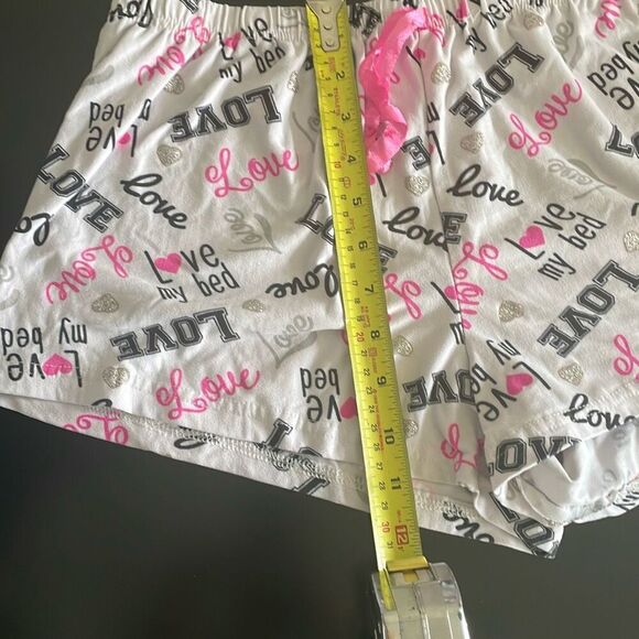 Pj pajama bottom shorts colorful pink love my bed glitter heart size XL - Picture 9 of 10